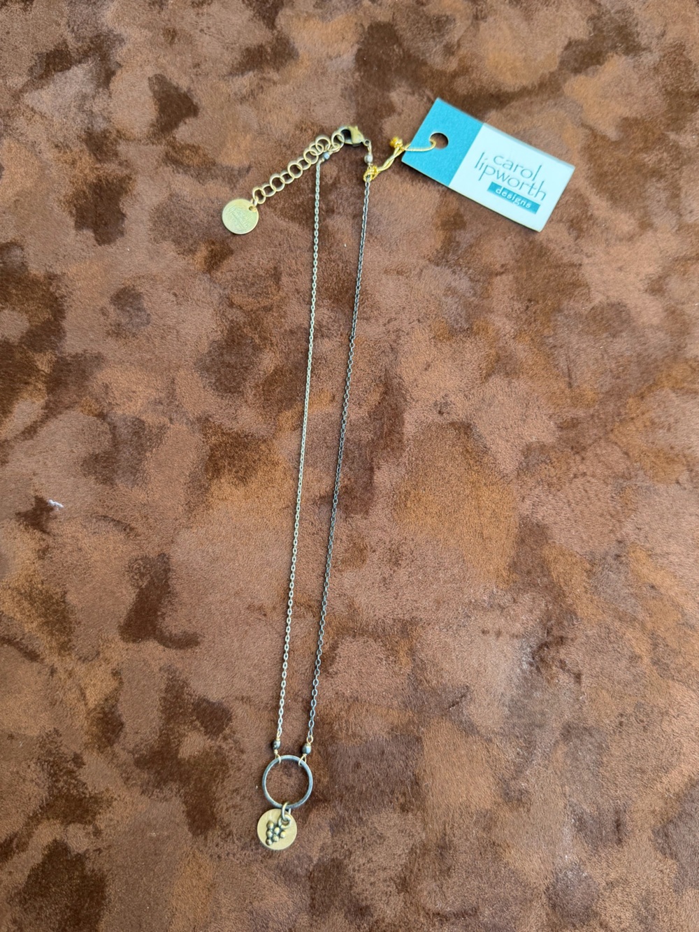 Carol Lipworth Designs Delicate Mixed Metal Chain O-Ring Charm Necklace